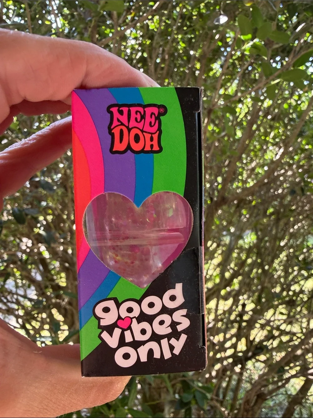 Good Vibes Only Pink Heart Stress Toy